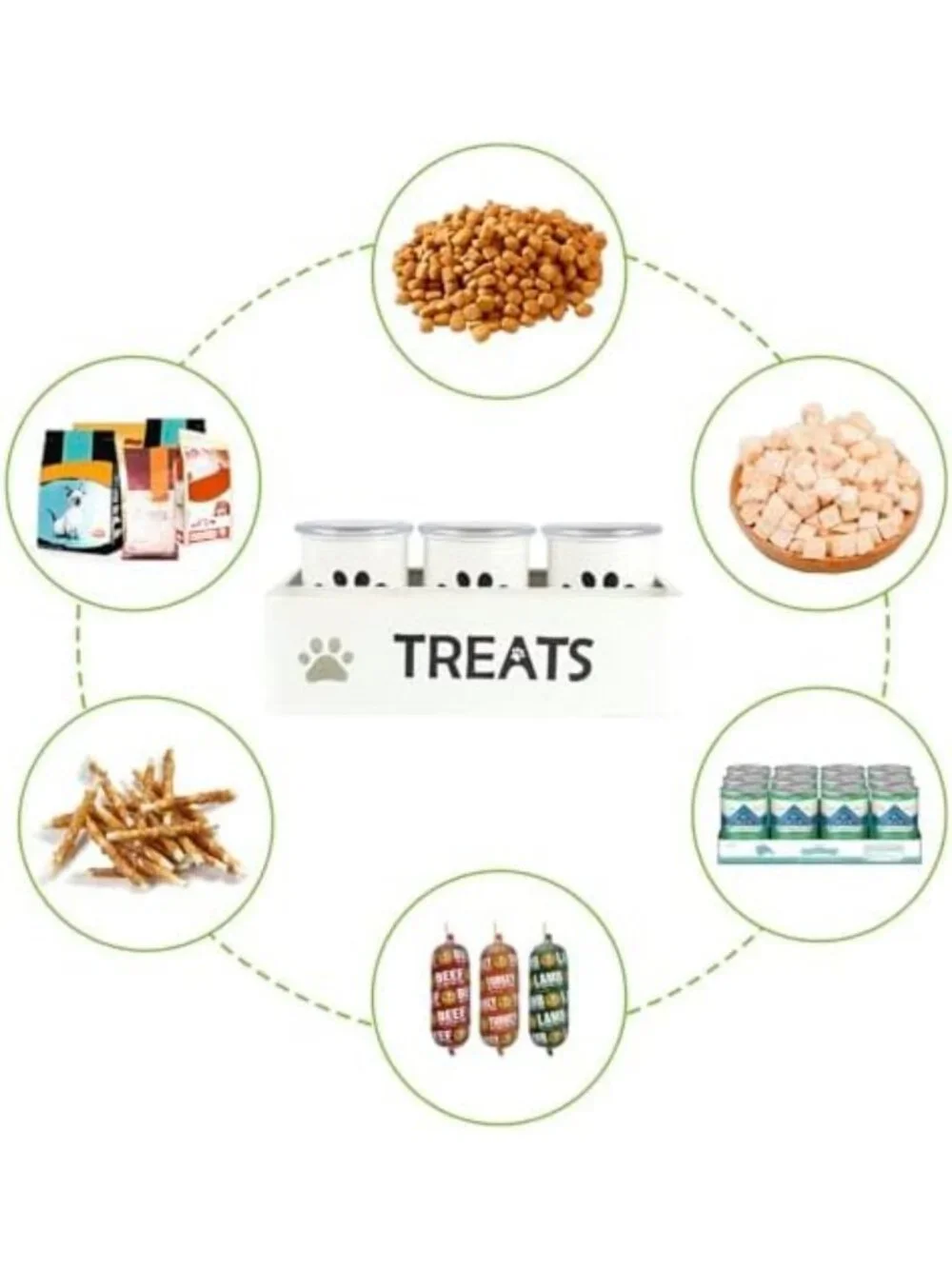 Airtight Dog Treat Canister Set of 3 - Metal Pet Treat Jars for Countertop